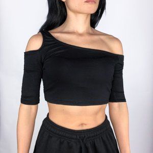 Shoulder Cut-Out Crop Top